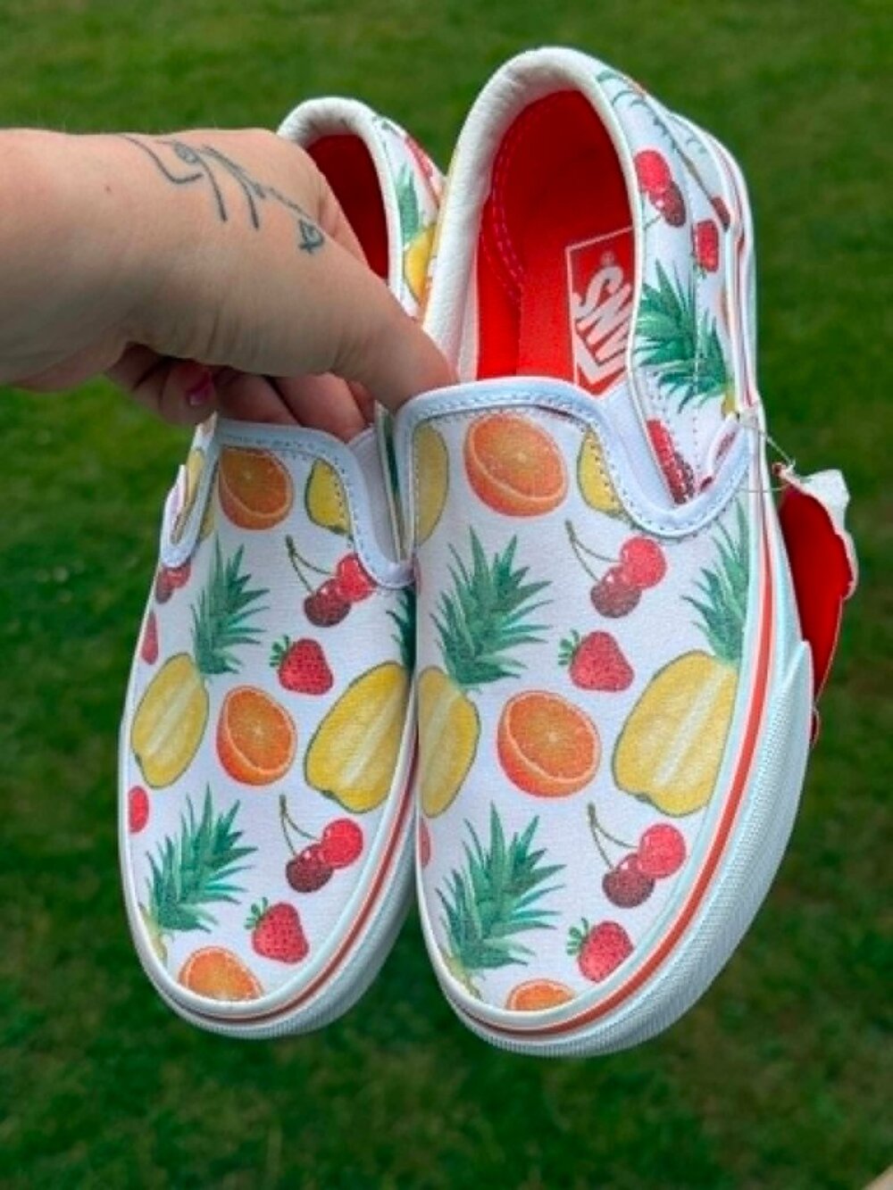 Vans Glitter sz6 womens Fruit Slip On Y2K Coastal Summer Shimmer Skater 3437